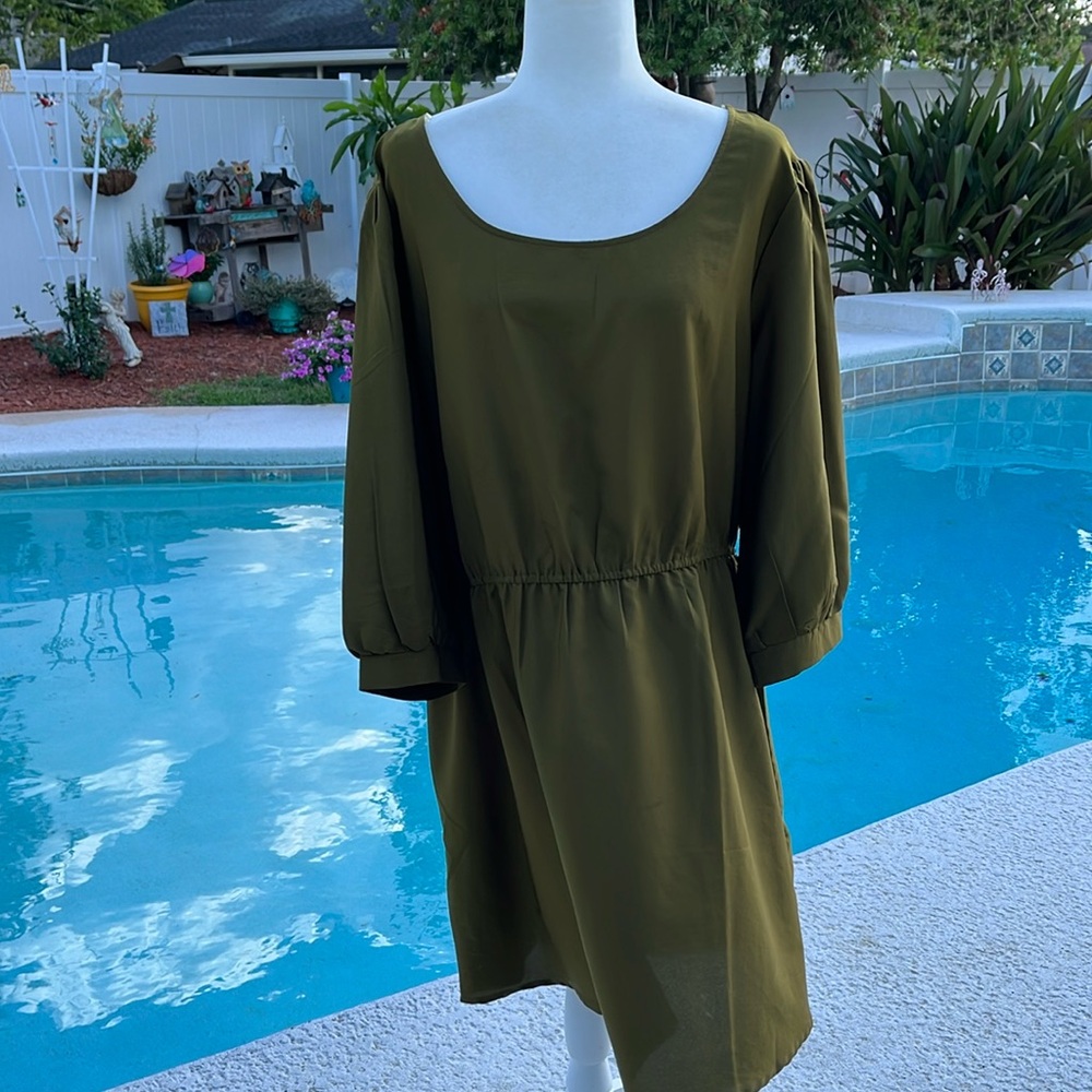 Stevie & Lindsay Plus Size Green  Dress SZ: 3X nwt